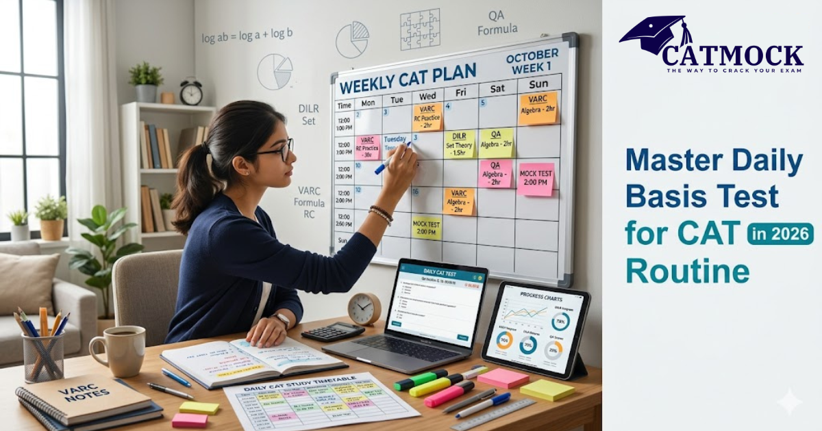 Students stacking hands together representing teamwork, motivation, and daily practice discipline for CAT 2026 preparation.