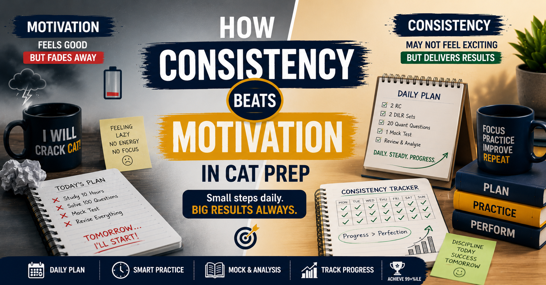 You are currently viewing How Consistency Beats Motivation in CAT Prep